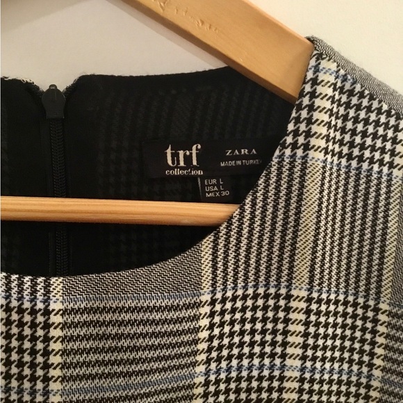 Zara large shift dress in plaid with solid black lining - Picture 4 of 5